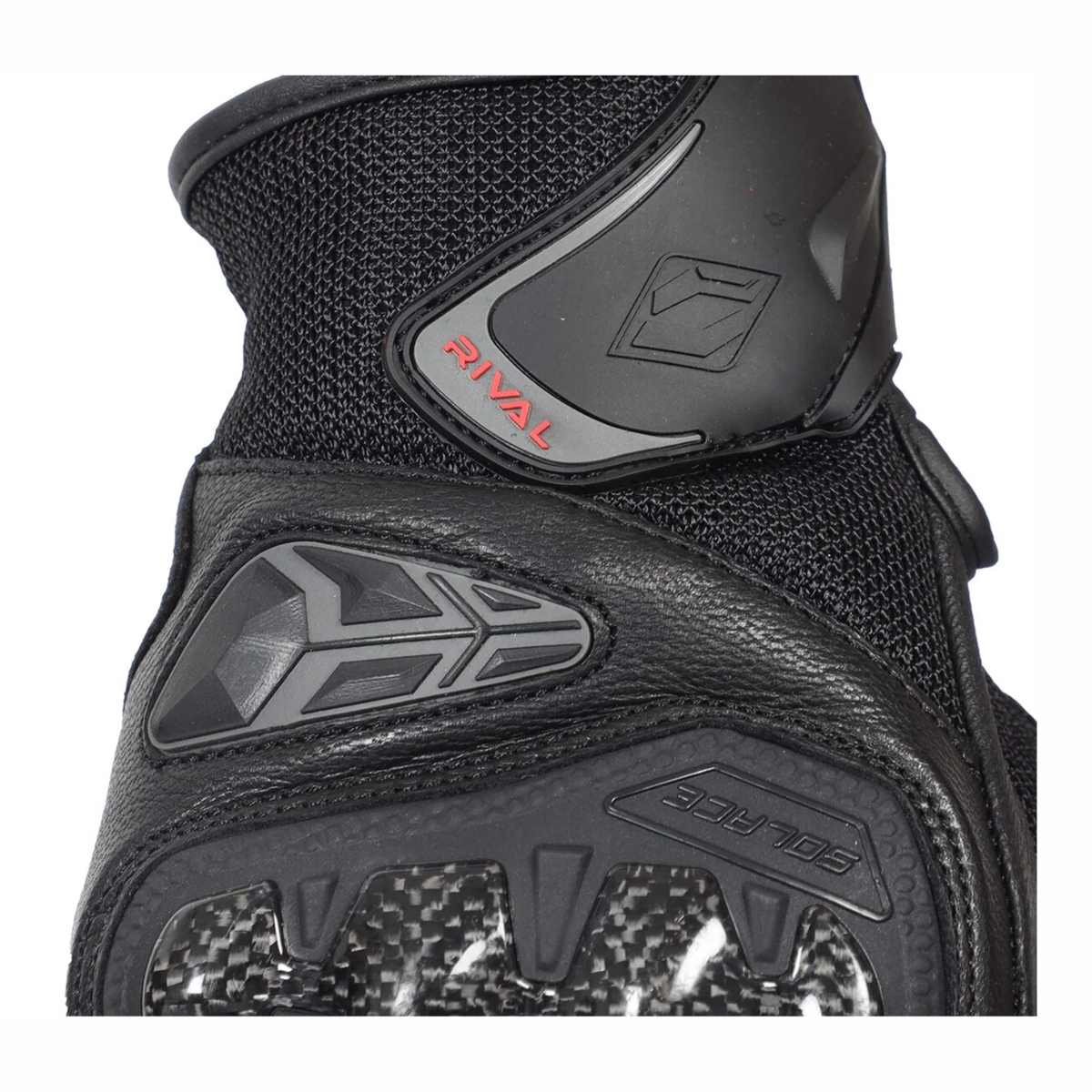 Solace Rival Carbon CE Motorcycle Riding Gloves - Red - Solace