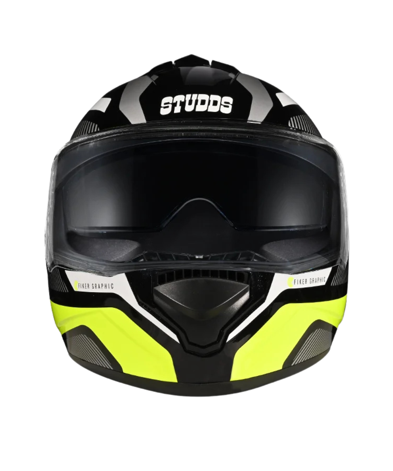 Studds Drifter D5 Fiker Decor Graphics Helmet - Gloss Black Yellow N5