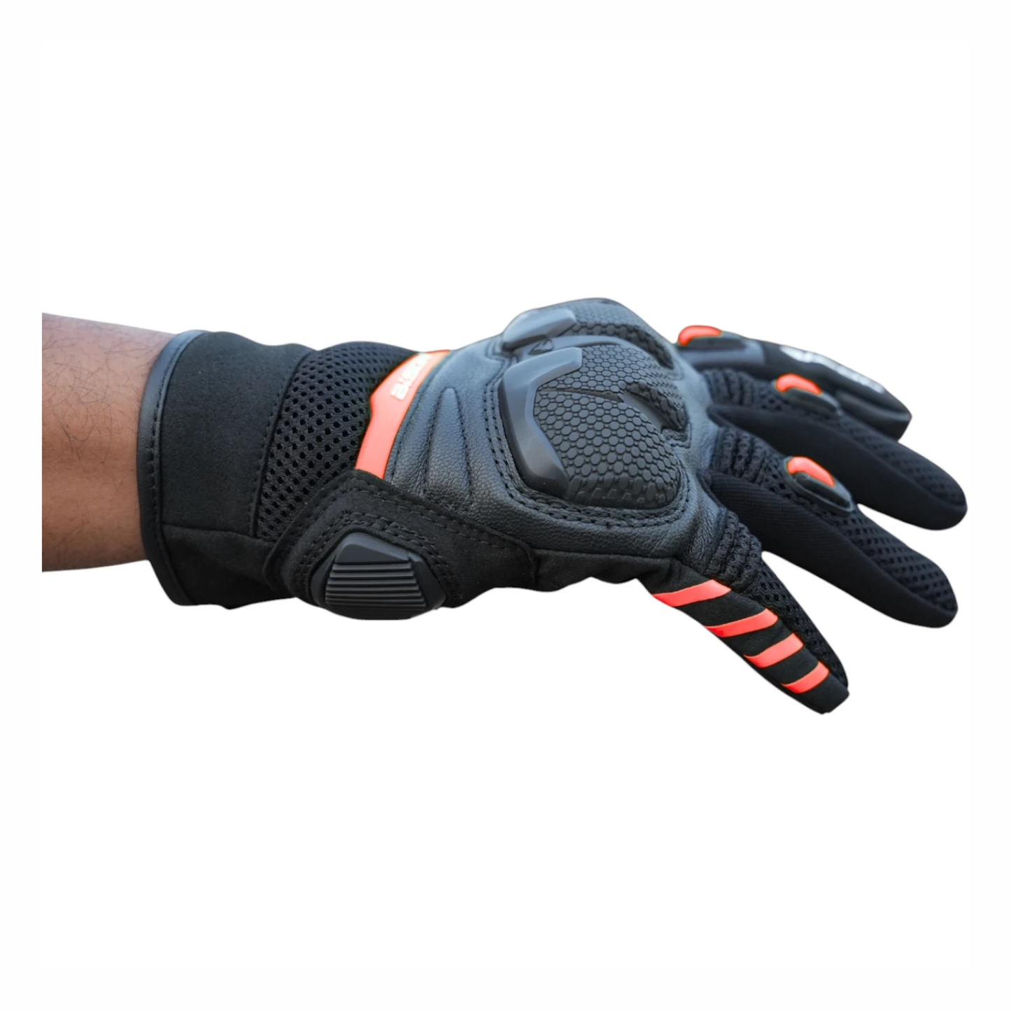 Bison ProGear Raptor Riding Gloves - Black Red