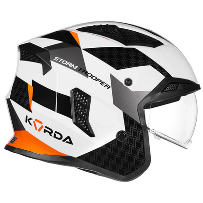 Korda Strom Trooper XOE Helmet - Gloss White Orange