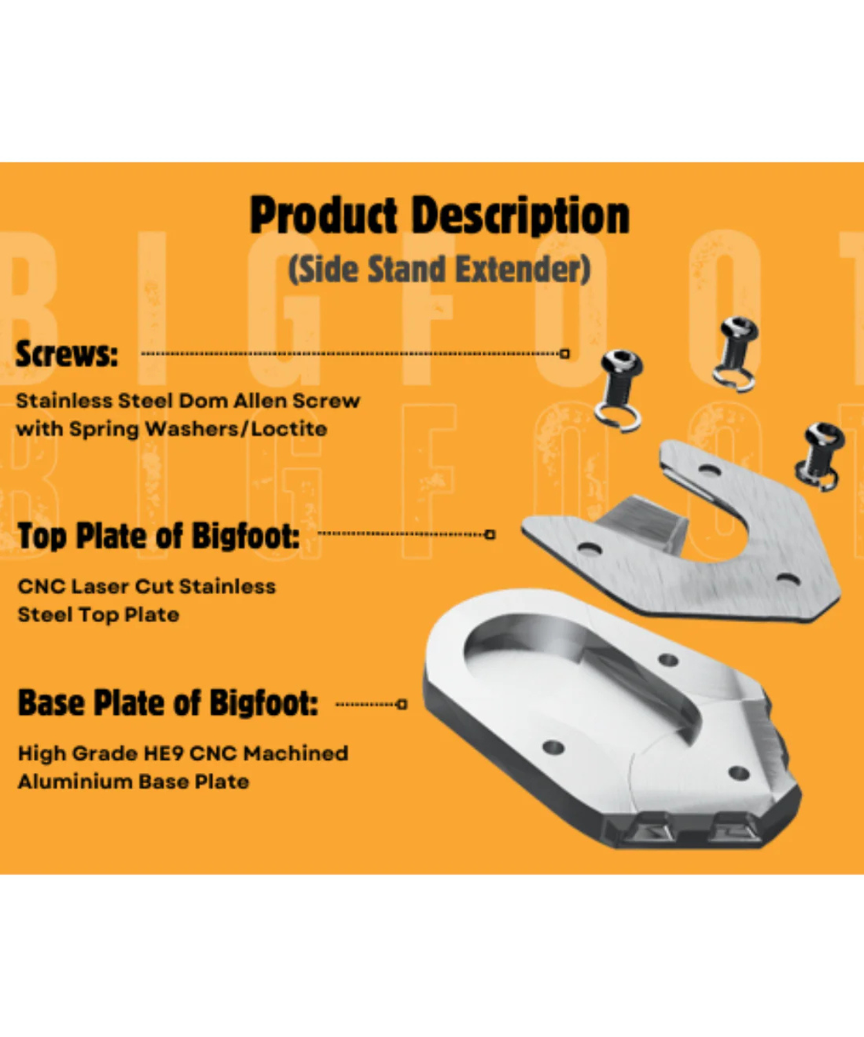 Motoverse Factory Customs Bigfoot Shoe Stand Extender for Triumph  Tiger 900 GT - MB-TRMP-TIG900GT