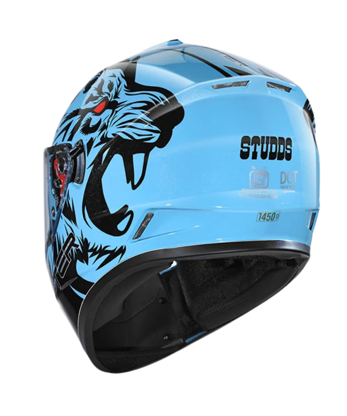 Studds Drifter D2 Leopard Decor Graphics Helmet - Gloss Blue Black N9 - Studds