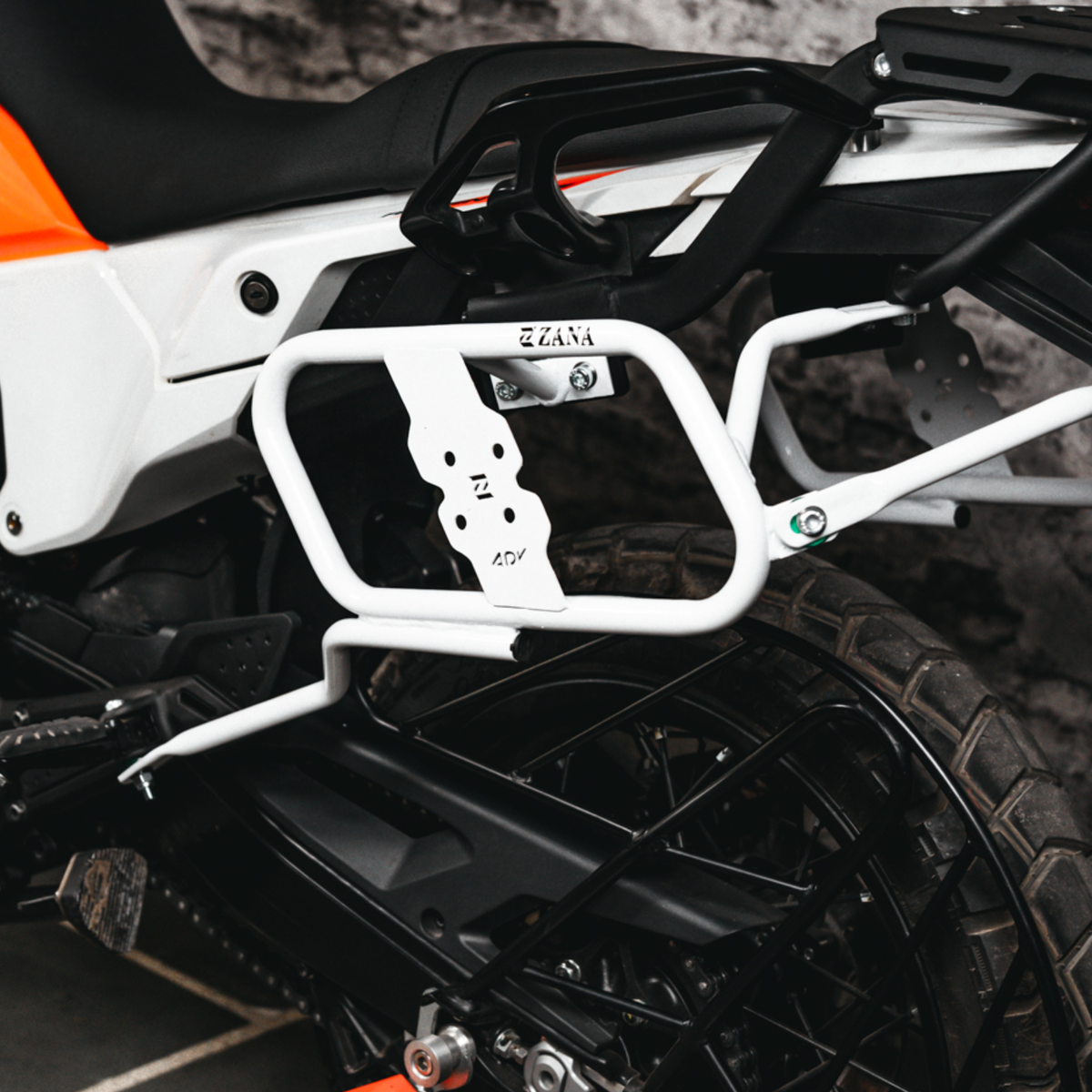 Zana KTM ADV 390 (2025) Saddle Stay V-1 with Jerry Can Mount - White - ZI-8581 - Zana