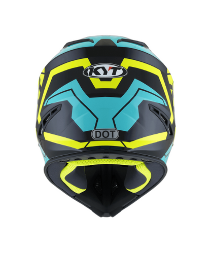 KYT Jumpshot Helmet - Gloss Black Aqua