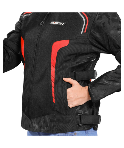 Bison ProGear Phoenix Women Riding Jacket - Hi-Viz Red