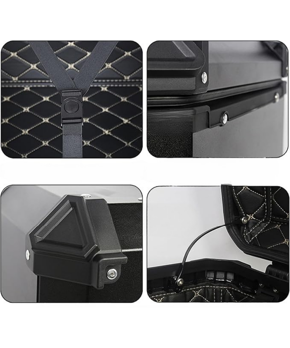 Moto Arch Plain Aluminium Top Box 45L without Backrest - Black - Moto Arch