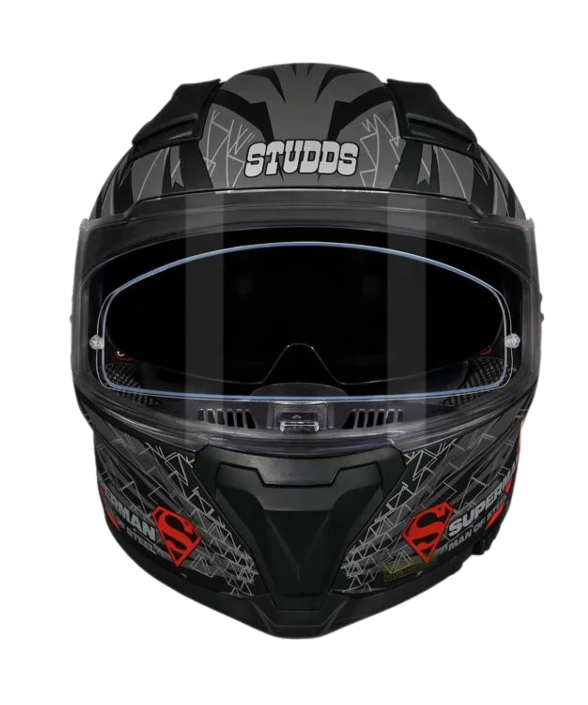 Studds Helios Superman Edition Graphics Helmet - Matt Black Blue N1 - Studds
