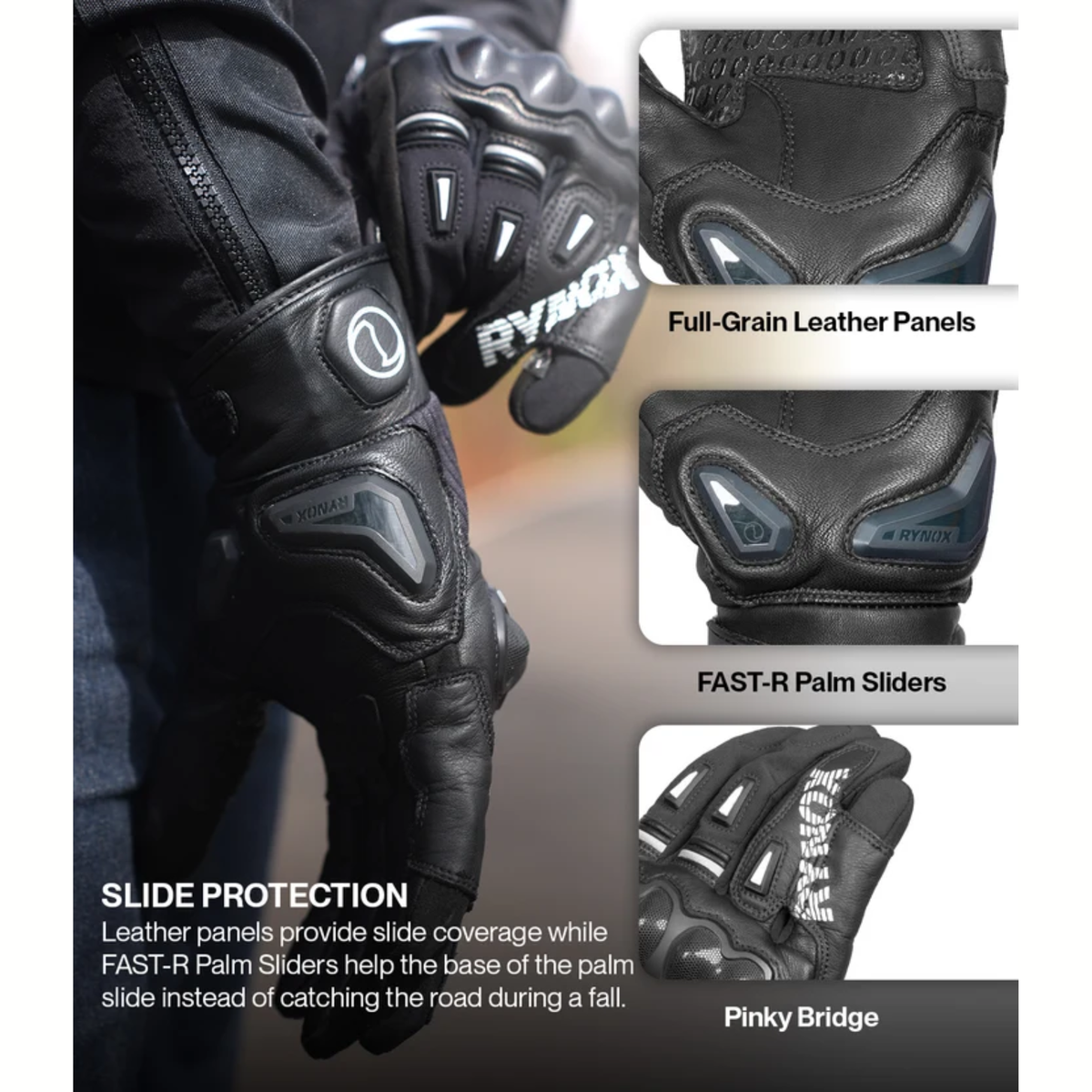 Rynox Delta GT Riding Gloves - Black - Rynox
