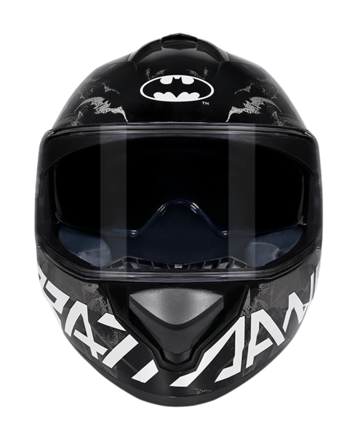 Studds Drifter Batman Edition Graphics Metallic Foil Helmet - Gloss Black Silver Grey N4 - Studds