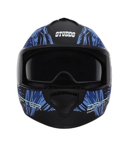 Studds Drifter D3 Rampage Decor Graphics Helmet - Matt Black Blue N1