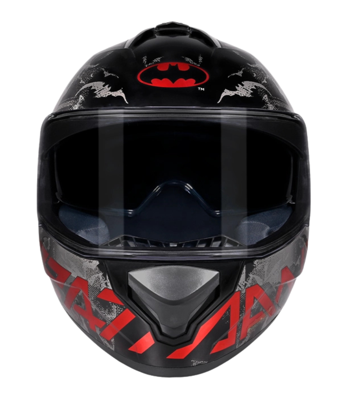 Studds Drifter Batman Edition Graphics Metallic Foil Helmet - Gloss Black Red Grey N4 - Studds