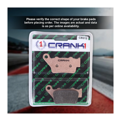 Crank1 Fully Sintered H2 Series Brake Pads for Indian Scout Classic (2017-2021)