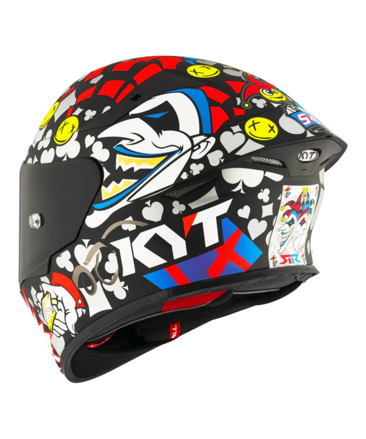 KYT TT-Revo Riccardo Rossi 2022 Replica Helmet - Matt Black Red Blue - KYT Helmets