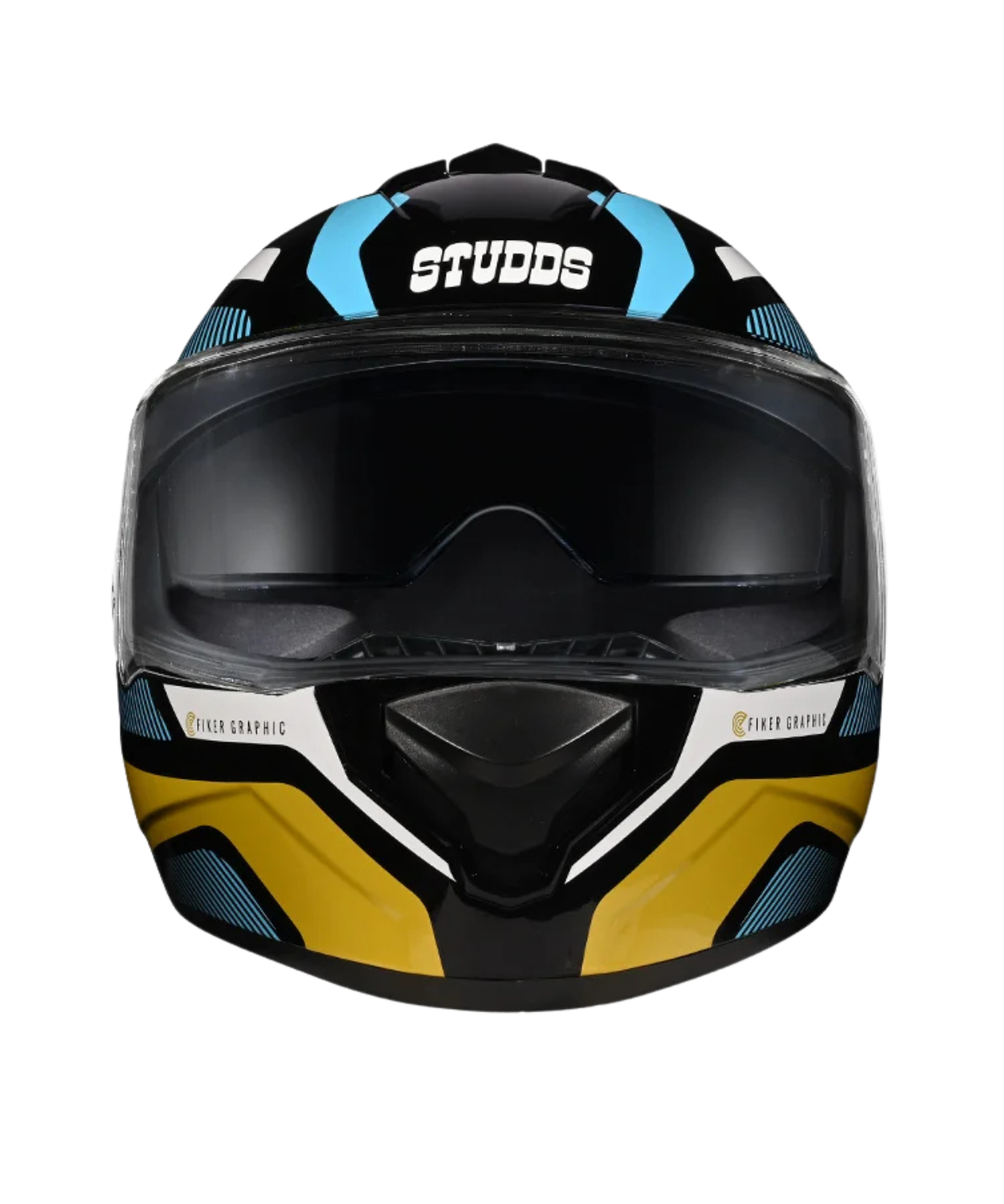 Studds Drifter D5 Fiker Decor Graphics Helmet - Gloss Black Golden N12