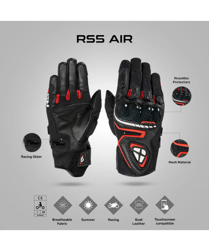 Ixon RS5 Air Riding Gloves - Black Red