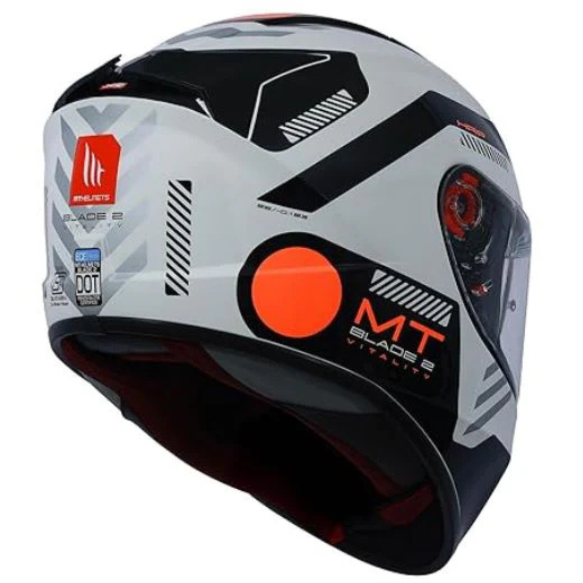 MT Blade 2 SV Vitality A4 Helmet - Gloss White Black Orange - MT Helmets