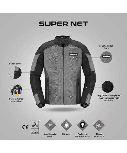 Spidi Super Net Riding Jacket - Grey - Spidi