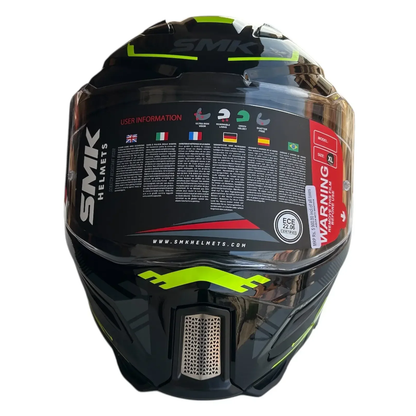 SMK Agnar Tektron GRPS GL264 Full Face Helmet - Gloss Black Yellow