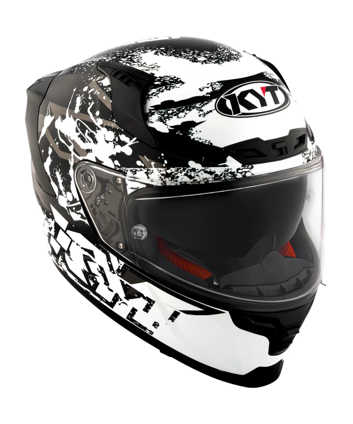 KYT Striker 2V Neutron Helmet - Gloss Black White - KYT Helmets