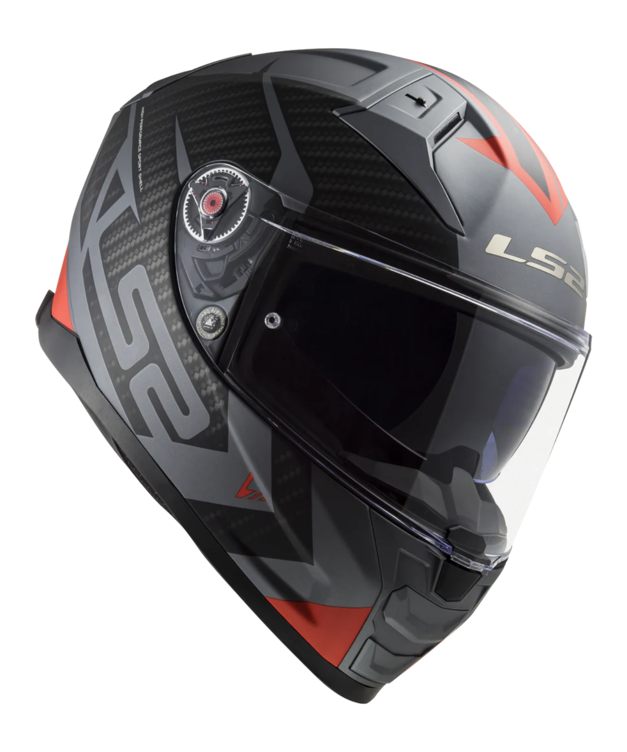 LS2 FF811 Vector II Splitter Matt Titanium Helmet - Red