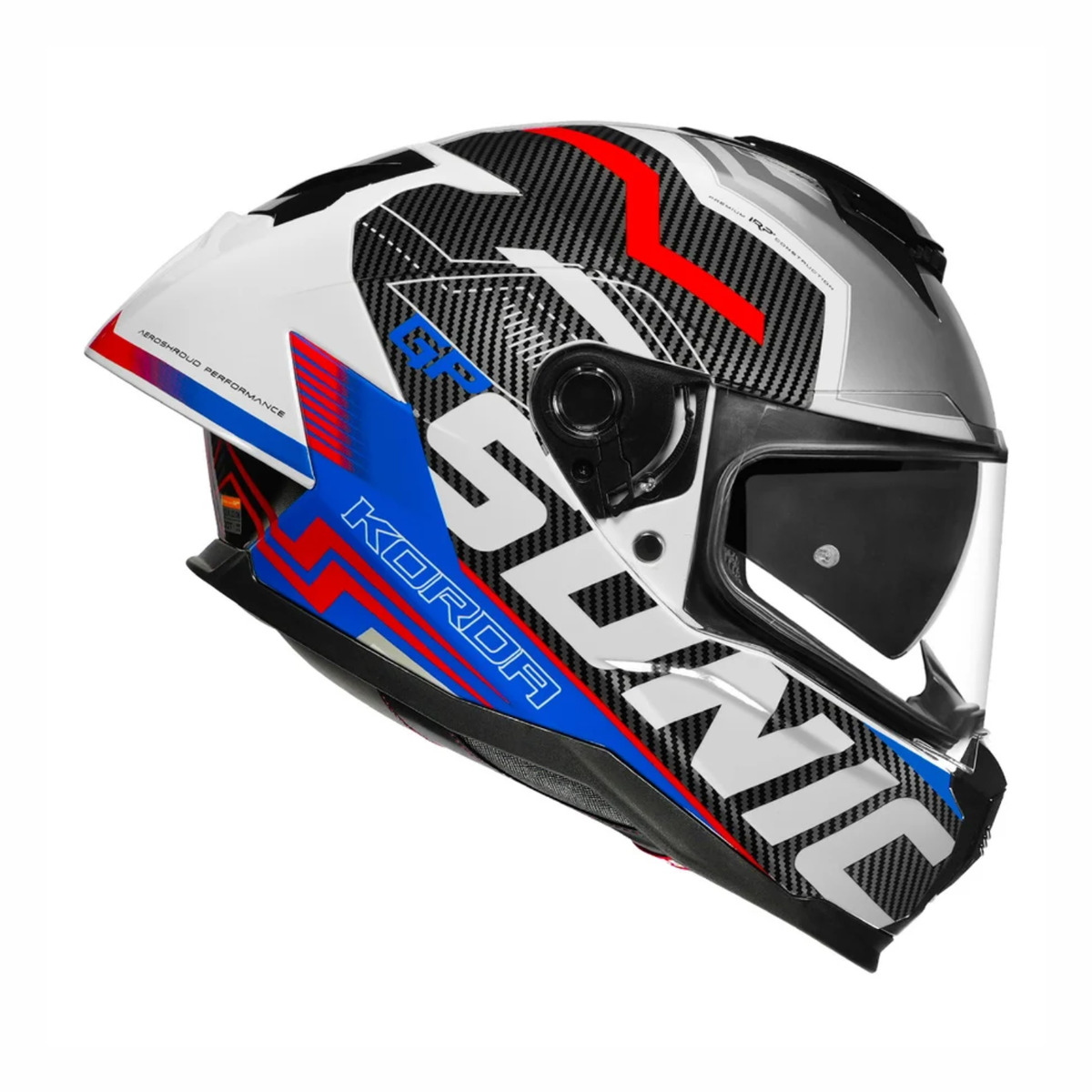 Korda Sonic GP SPI-D Helmet - Gloss Silver White Blue