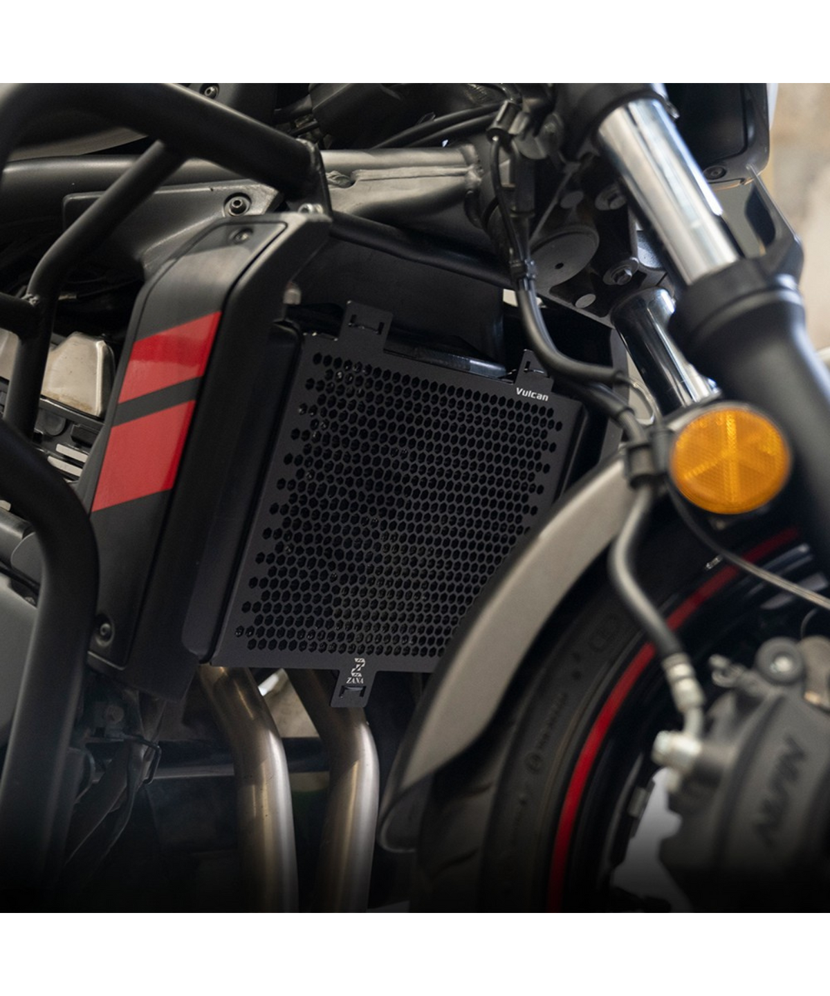 Zana Kawasaki Vulcan 650 Radiator Guard Honeycomb - Black- ZI-8261 - Zana