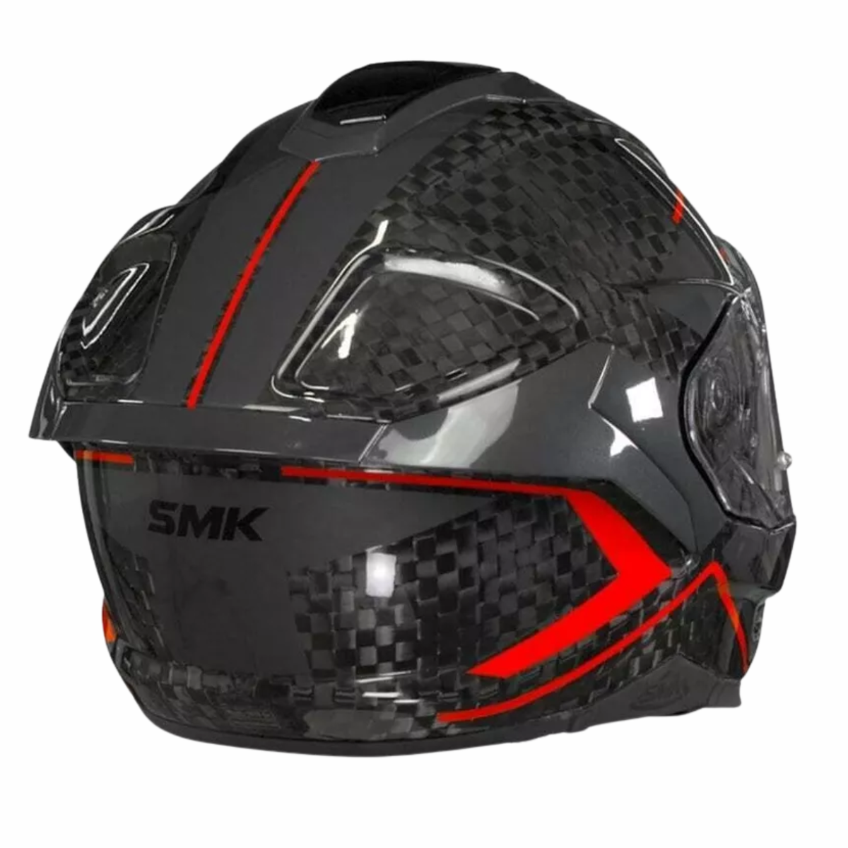 SMK Titan Carbon Nero GL263 Carbon Grey Red Helmet - SMK