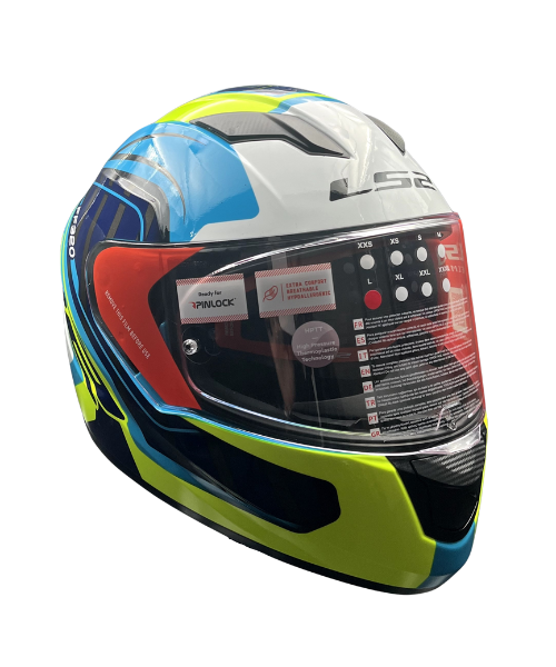 LS2 FF320 Stream Evo Letails Helmet - Blue Hi-Viz Yellow