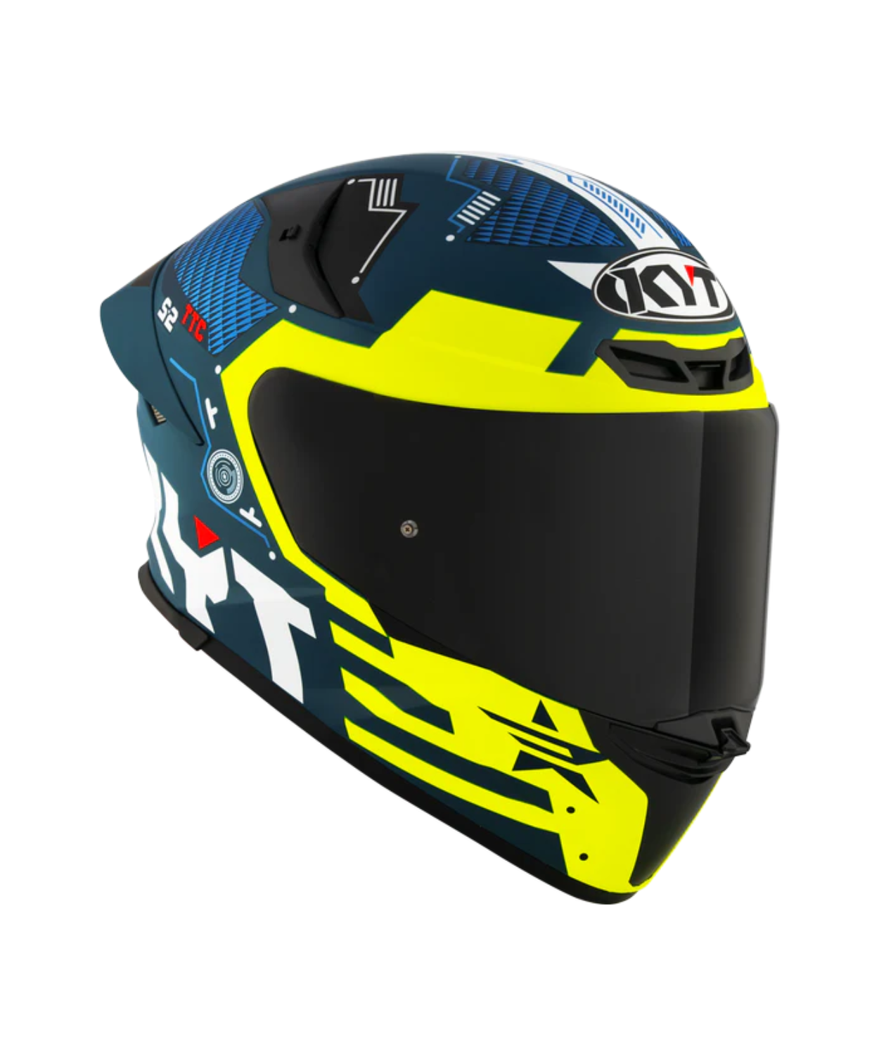 KYT TT-Revo Fuselage Helmet - Matt Yellow Blue