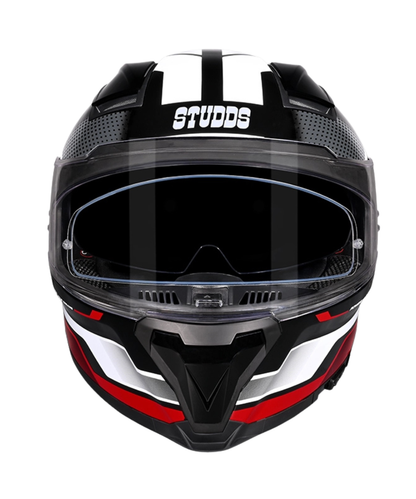 Studds Helios D1 Asphalt Decor Graphics Helmet - Gloss Black Red N2