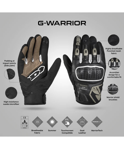 Spidi G Warrior Riding Gloves - Black Sand