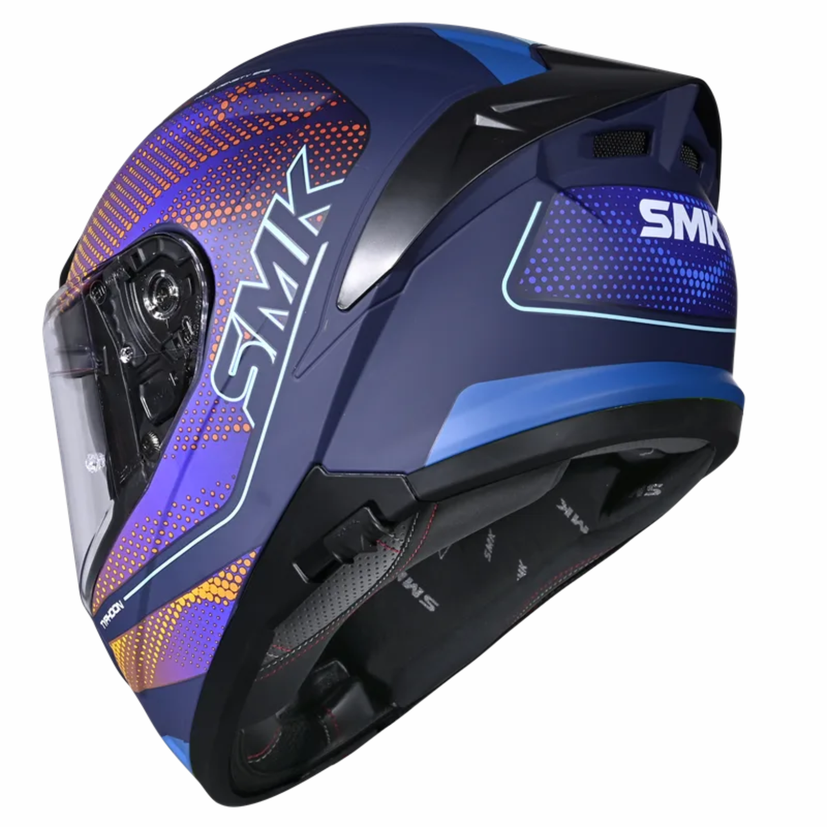 SMK Typhoon Mystic GRPS GL554 Full Face Helmet - Gloss Blue Orange - SMK