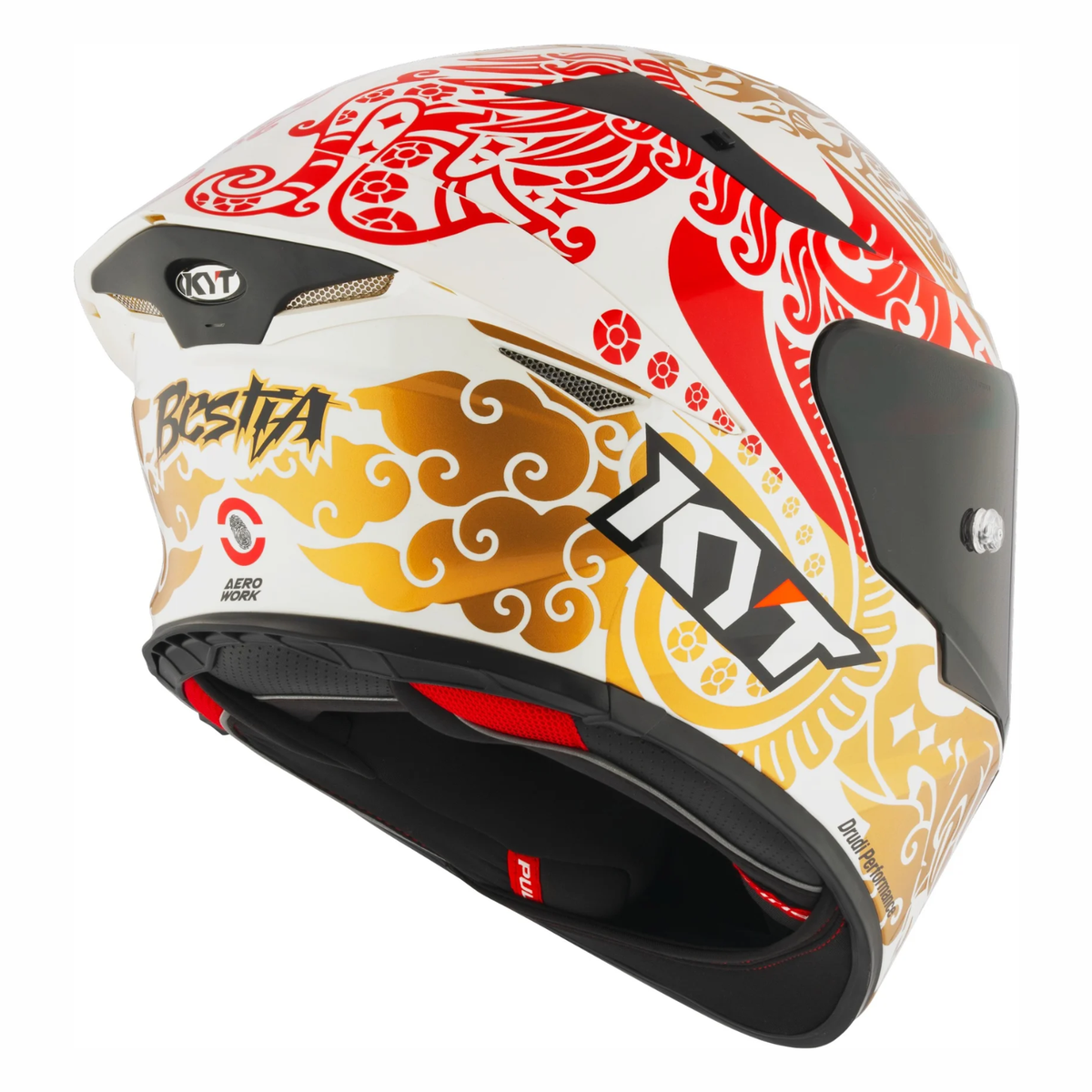 KYT TT-Revo Enea Bastianini Indonesia 2023 Replica Helmet - Gloss Pearl White - KYT Helmets