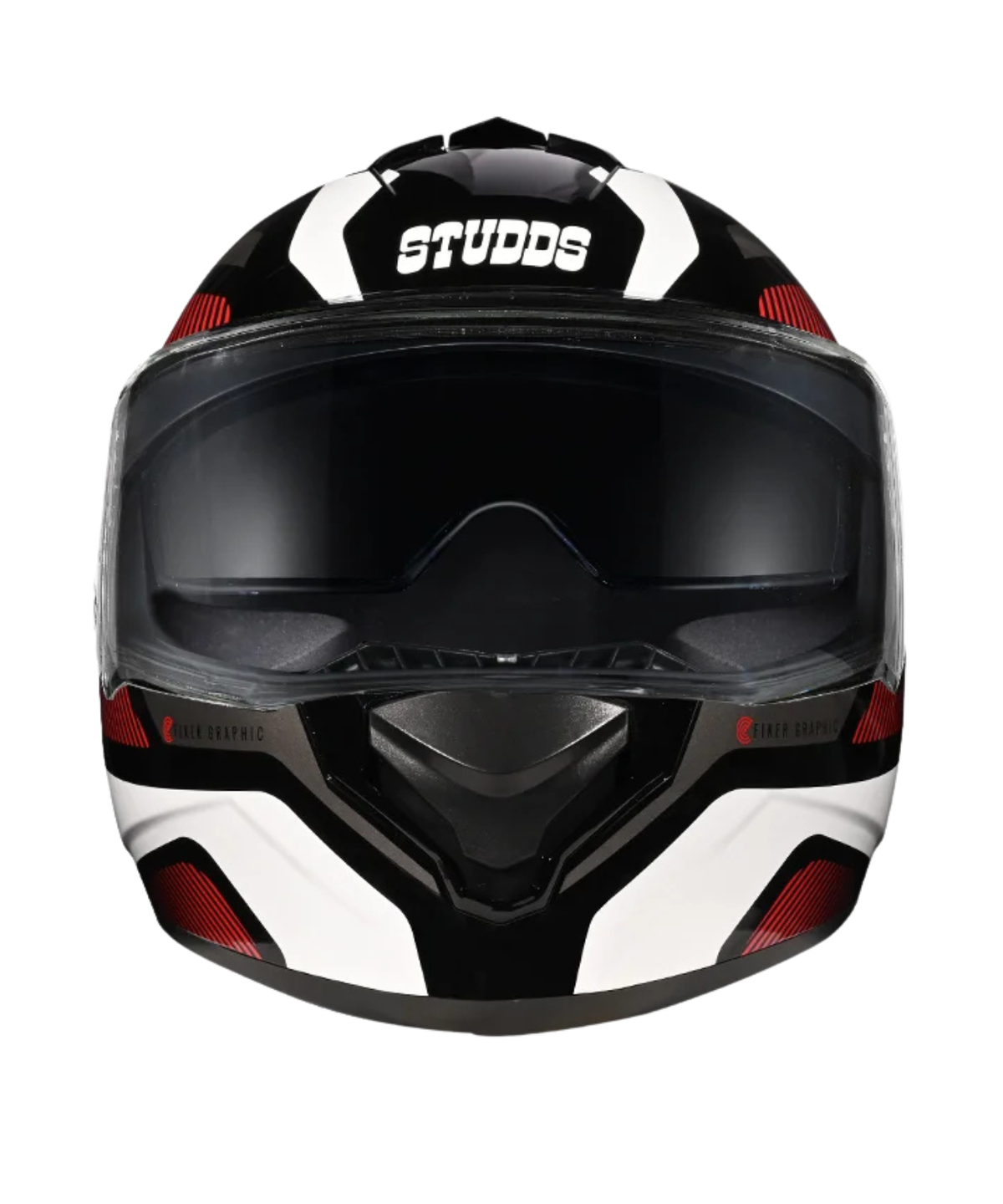 Studds Drifter D5 Fiker Decor Graphics Helmet - Gloss Black Red N2 - Studds