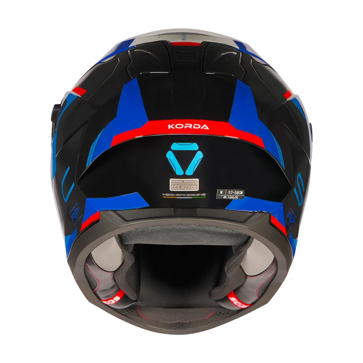 Korda Sonic GP Roadlion Helmet - Gloss Black Red Blue