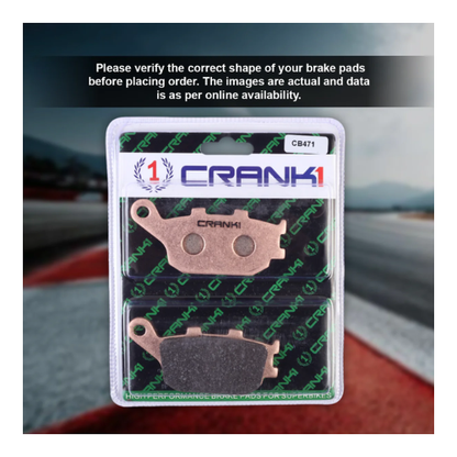 Crank1 Fully Sintered H2 Series Brake Pads for Honda CBR600F4i