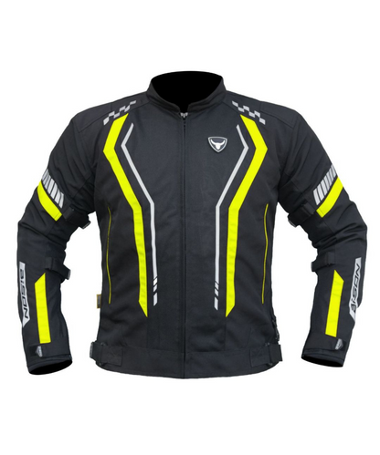 Bison ProGear Air Pro Riding Jacket - Black Hi-Viz Green