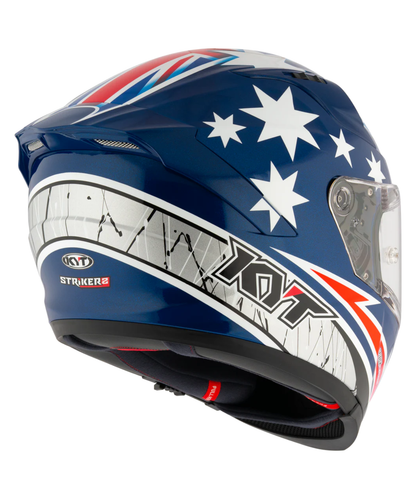 KYT Striker 2V Brock Parkes Replica Helmet - Gloss Blue White