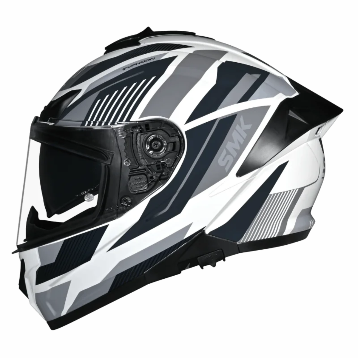 SMK Typhoon Sparko GRPS MA162 Ful Face Helmet - Matt Black Grey - SMK