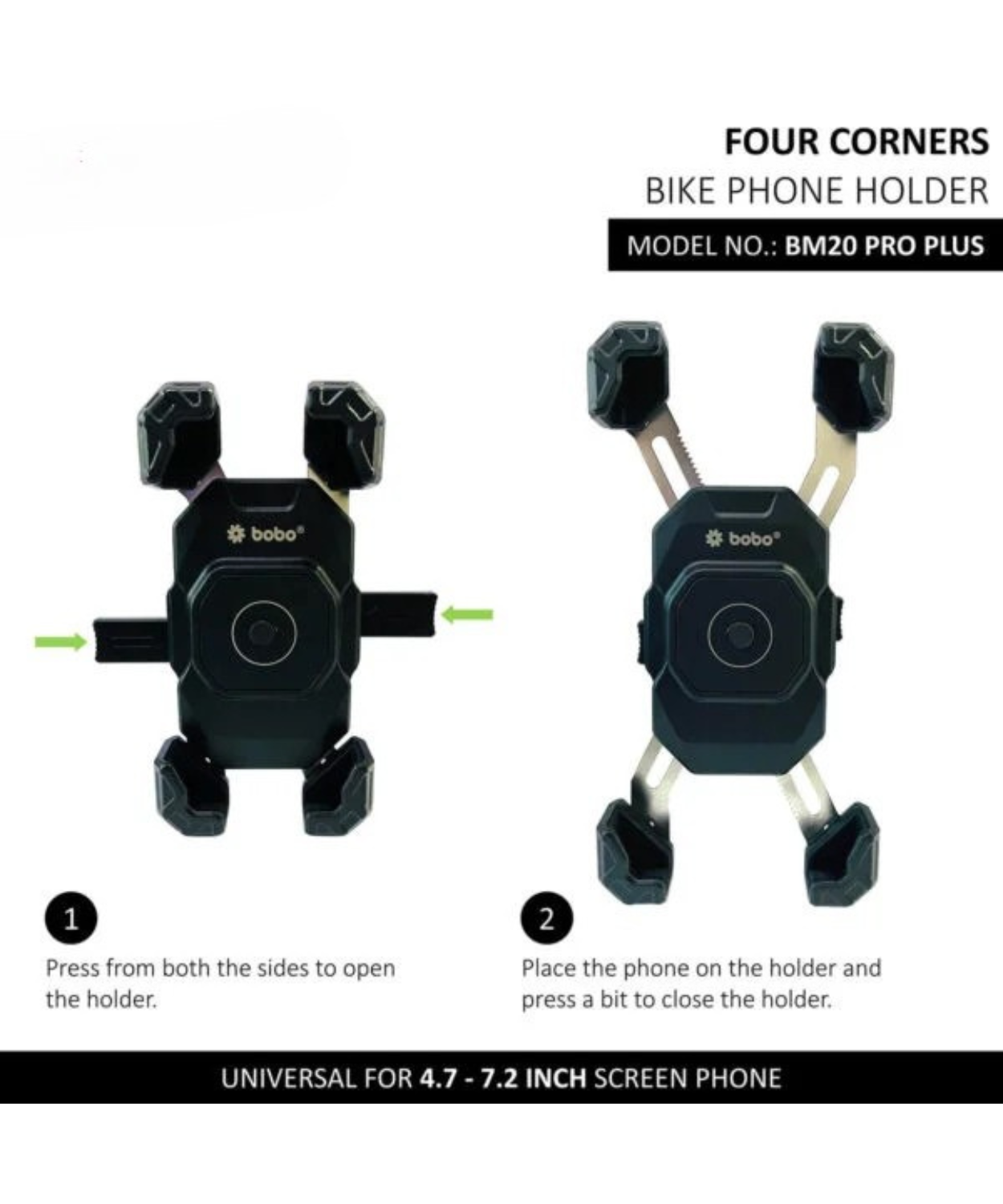 BOBO BM20 Pro Plus Bike Phone Holder Four Corners Secure Grip with Vibration Damper