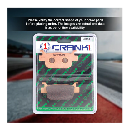 Crank1 Fully Sintered H2 Series Brake Pads for Benelli TRK 502 (2017 Onwards)