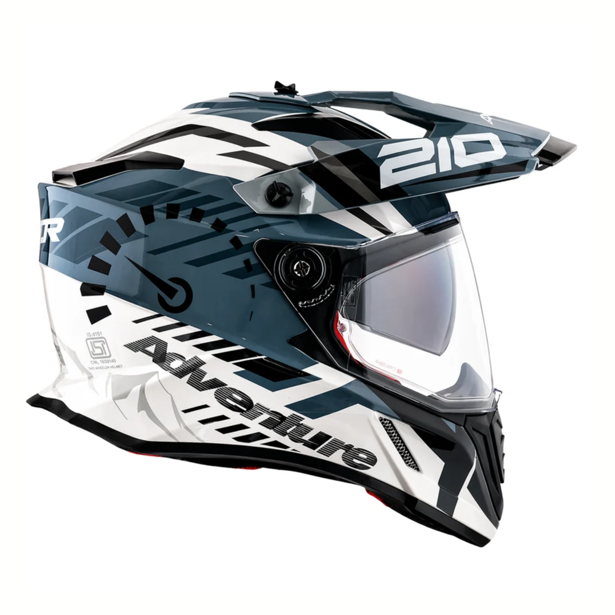 Axor X-Cross Dual Visor Speedometer Helmet - Gloss White Grey