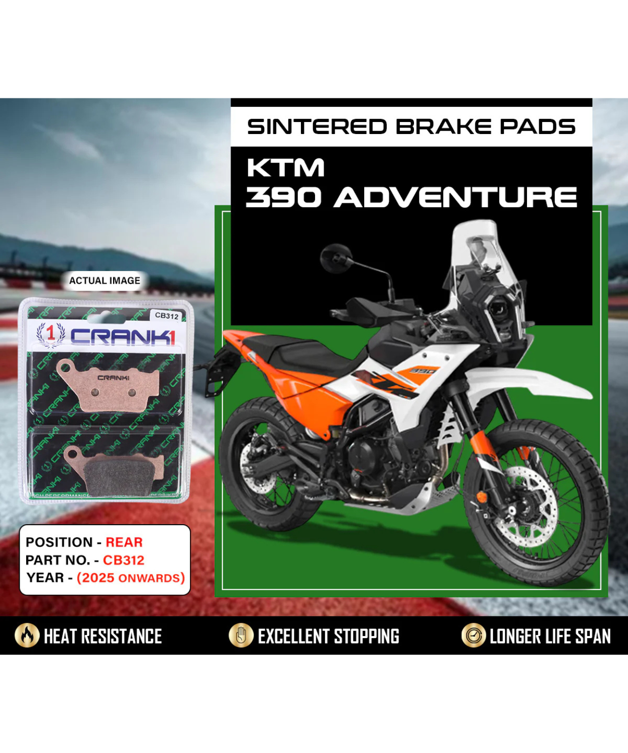 Crank1 KTM Adventure 390 (2025 Onwards) Sintered Brake Pads