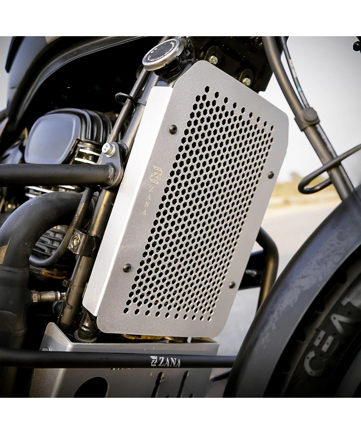 Zana Yezdi Adventure / Scrambler Aluminium Radiator Grill Honeycomb - Silver - ZI-8170 - Zana