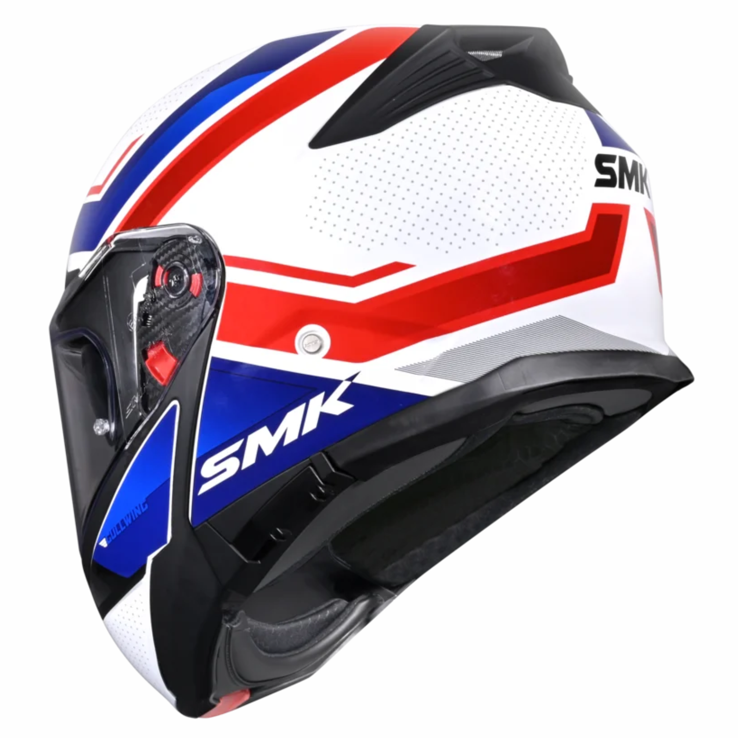 SMK Gullwing Supertour GRPS GL153 Flip up Helmet - Gloss Blue White Red