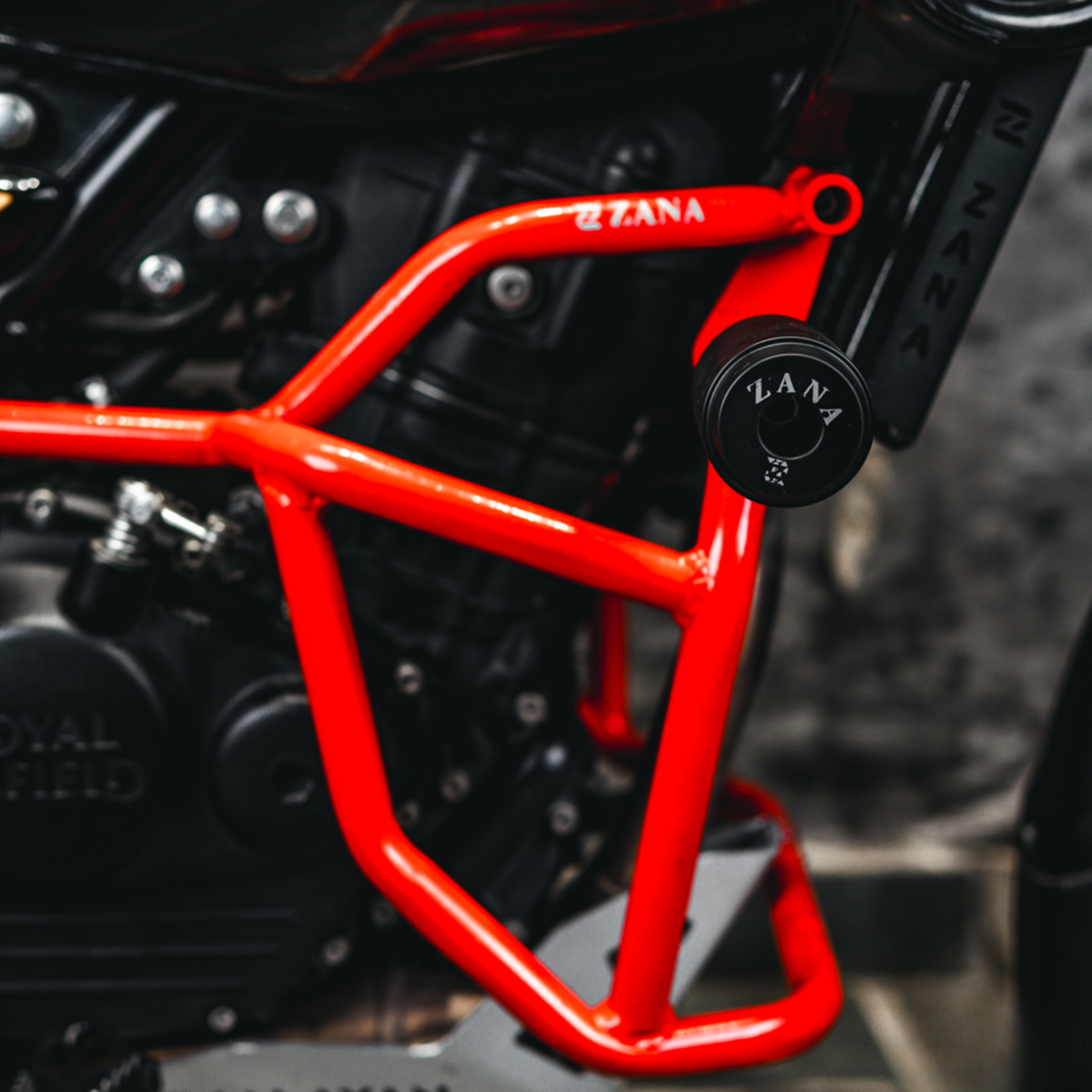 Zana Royal Enfield Himalayan 450 Crash Guard with Slider Type-1 / V-2 (MS) - Red - ZI-8754 - Zana