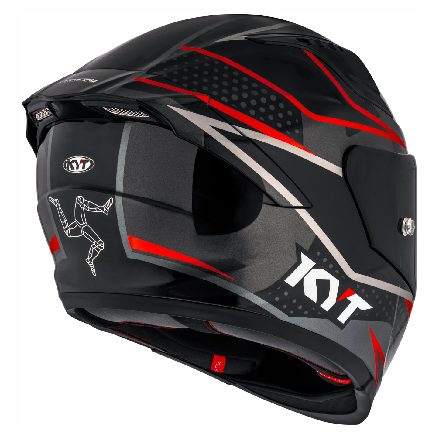 KYT Striker SV Davo Replica Helmet - Gloss Black Red Fluro