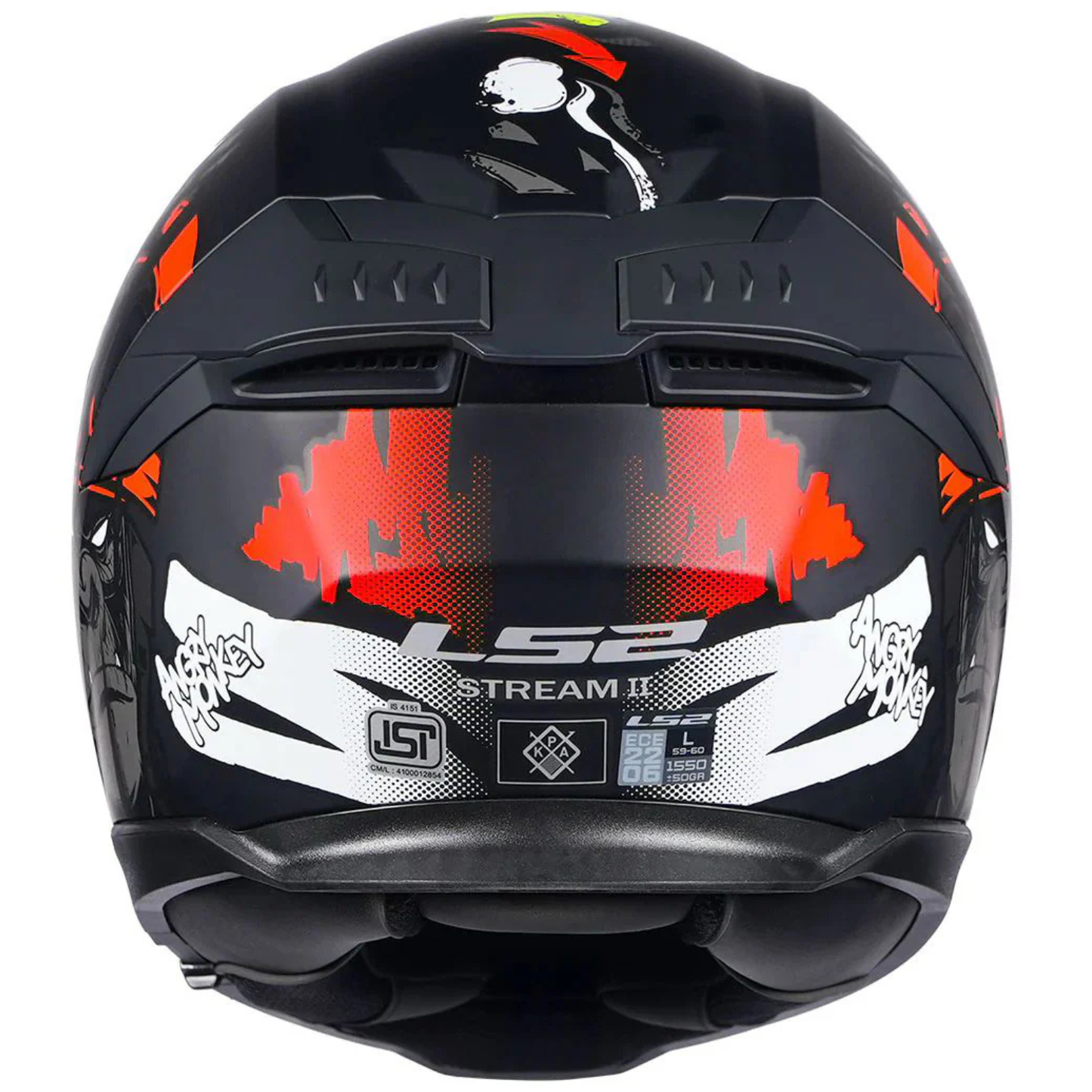 LS2 FF320 Stream II Angry Monkey Helmet - Matt Black Red