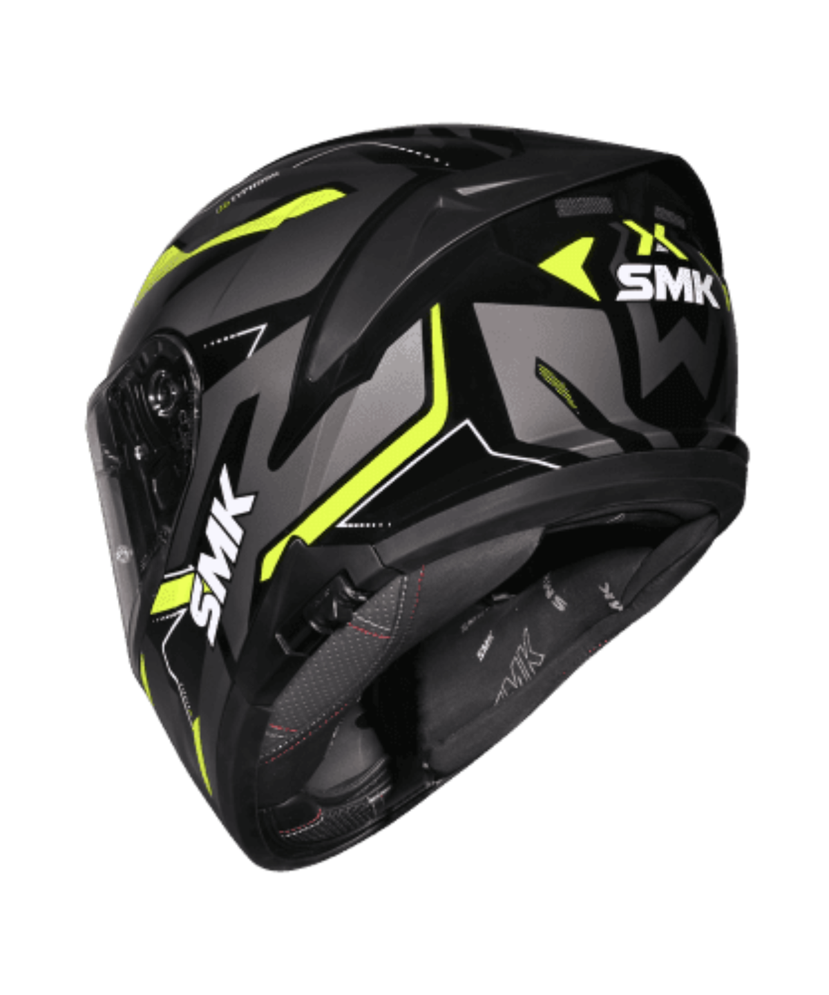 SMK Typhoon Azonix GRPS MA264 Full Face Helmet - Matt Black Yellow - SMK