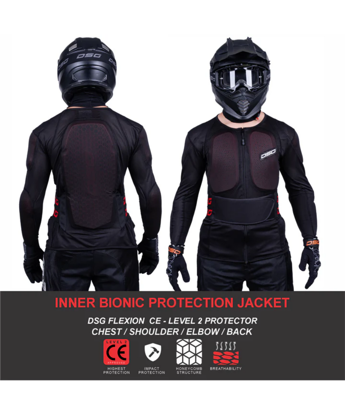 DSG Adv Riding Jacket - Black Red - DSG